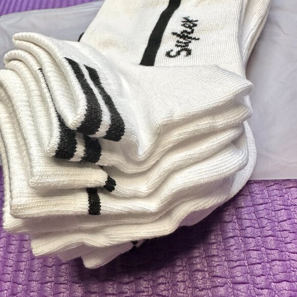 New Men's 5 Pairs Low Cut White Socks 70% Cotton Shoe 6-12 w Zip Gift Bag Sport - Picture 3 of 8